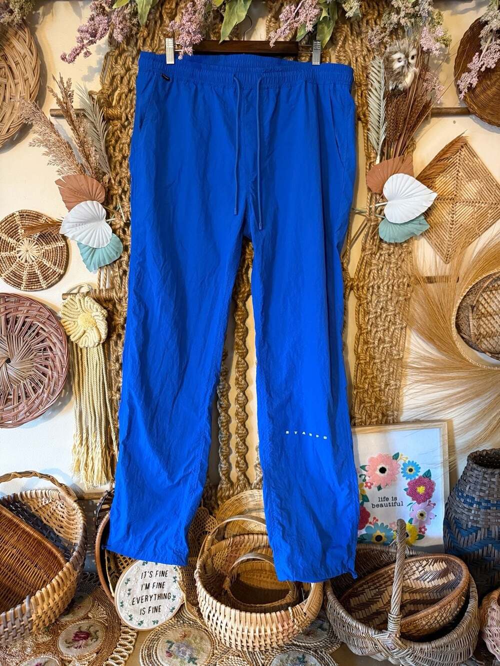 STAMPD Royal Blue Nylon Parachute Jogger Pants